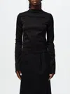Mm6 Maison Margiela Woman Turtleneck Black Size M Cotton, Wool, Virgin Wool, Polyamide In Black