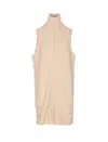 Mm6 Maison Margiela High-neck Zip-front Top In Neutral