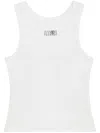 Mm6 Maison Margiela Ribbed Cotton Tank Top In White