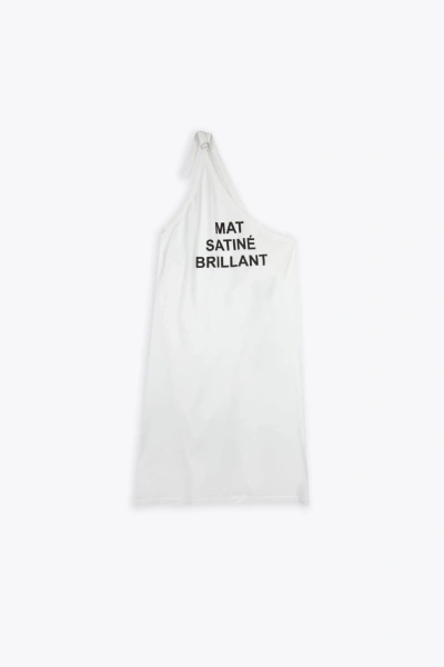 Mm6 Maison Margiela Top White Cotton One Shoulder Apron With Print In Bianco