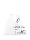 Mm6 Maison Margiela Numbers-motif Tote Bag In Weiss