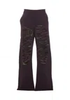 Mm6 Maison Margiela Distressed Track Pants In Purple