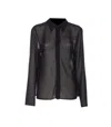 Mm6 Maison Margiela Sheer Fabric Button-down Shirt With Regular Collar In Black