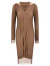 Mm6 Maison Margiela Beige Trapped Double Layer Dress In Multi
