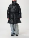 Mm6 Maison Margiela Signature Long Padded Down Jacket In Schwarz