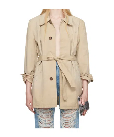 Mm6 Maison Margiela Trench Coat With Paint Splatters
