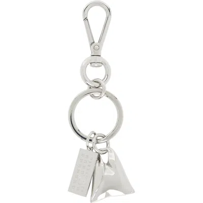 Mm6 Maison Margiela 'triangle Tote' Keychain In 951 Shiny Palladium