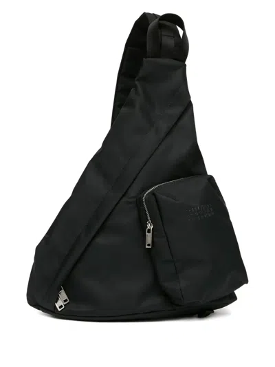 Mm6 Maison Margiela Triangular Cross Body Bag In Black