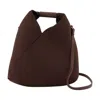 Mm6 Maison Margiela Triangular Design Crossbody Bag With Adjustable Strap In Brown