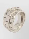 Mm6 Maison Margiela Triple Band Ring Featuring Engraved Numbers In Silver