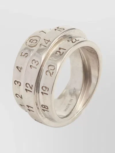 Mm6 Maison Margiela Triple Band Ring Featuring Engraved Numbers