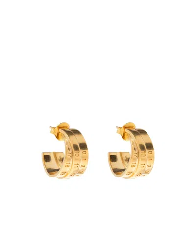 Mm6 Maison Margiela Triple-logo Earrings In Gold