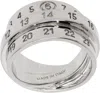 Mm6 Maison Margiela Silver Triple Logo Numeric Signature Ring