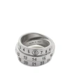Mm6 Maison Margiela Triple Logo Ring In Metallic