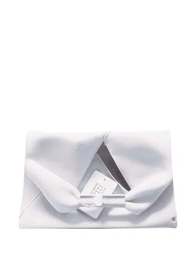 Mm6 Maison Margiela Trompe L`oeil Japanese Pochette Medium Bags In White