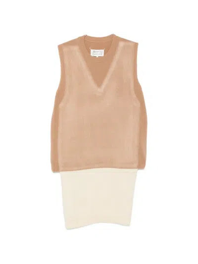 Mm6 Maison Margiela Trompe L'oeil Layered Sweater In Neutral