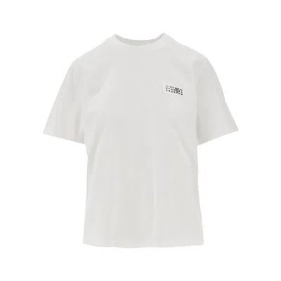 Mm6 Maison Margiela Trompe L'oeil Print Label T-shirt In White