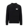 Mm6 Maison Margiela Trompe L'oeil Print Wool-blend Sweater In Black