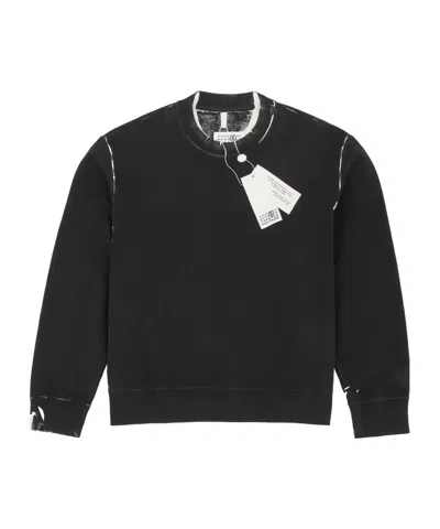 Mm6 Maison Margiela Trompe L'oeil Sweatshirt In Black