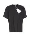 Mm6 Maison Margiela Two-tone Crewneck Short Sleeve T-shirt In Black