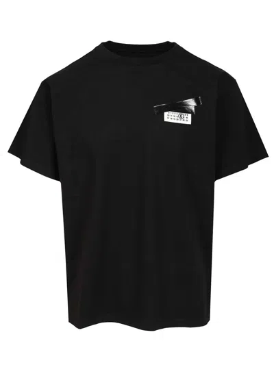 Mm6 Maison Margiela Mm6 By Maison Margiela Oversized T-shirt With Contrasting Pocket Detail In Black