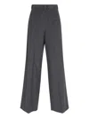 Mm6 Maison Margiela Mm6 By Maison Margiela High-waisted Tailored Pants With Wide Leg In Gray