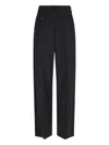 Mm6 Maison Margiela Mm6 By Maison Margiela High-waisted Black Tailored Pants With Wide-leg Silhouette In Black