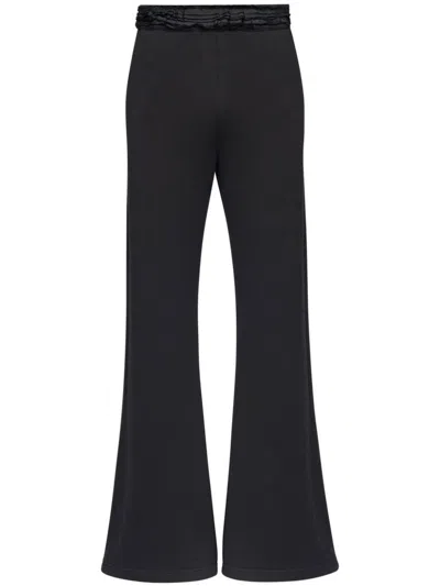 Mm6 Maison Margiela Ruffled-waist Flared Trousers In Black