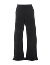 Mm6 Maison Margiela Wide Leg Elastic Waist Trousers With Distressed Detailing In Black