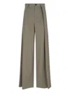 Mm6 Maison Margiela High Waist Wide-leg Trousers In Green