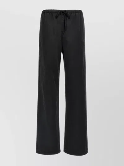 Mm6 Maison Margiela Trousers With Elastic Waistband And Back Pocket In Black