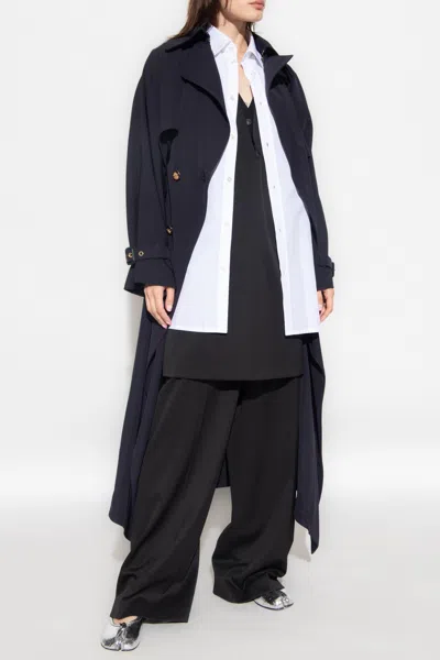 Mm6 Maison Margiela Trousers With Wide Legs In Black