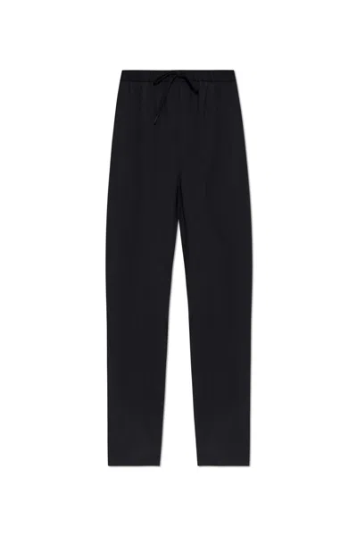 Mm6 Maison Margiela Trousers With Woolen Finish In Black