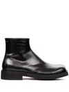 Mm6 Maison Margiela Mm6 By Maison Margiela Trunk Leather Ankle Boots With Block Heel In Black