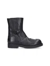Mm6 Maison Margiela Block Heel Mid-calf Ribbed Ankle Boots In Black