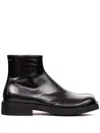 Mm6 Maison Margiela Mm6 By Maison Margiela Trunk Leather Ankle Boots With Block Heel In Black