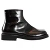 Mm6 Maison Margiela Mm6 By Maison Margiela Trunk Leather Ankle Boots With Block Heel In Black