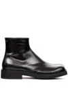 Mm6 Maison Margiela Mm6 By Maison Margiela Trunk Leather Ankle Boots With Block Heel In Black
