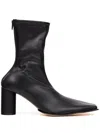 Mm6 Maison Margiela Trunk Square Toe Boots In Black