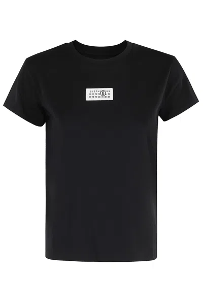 Mm6 Maison Margiela Mm6 By Maison Margiela Numeric Cotton Jersey T-shirt In Black