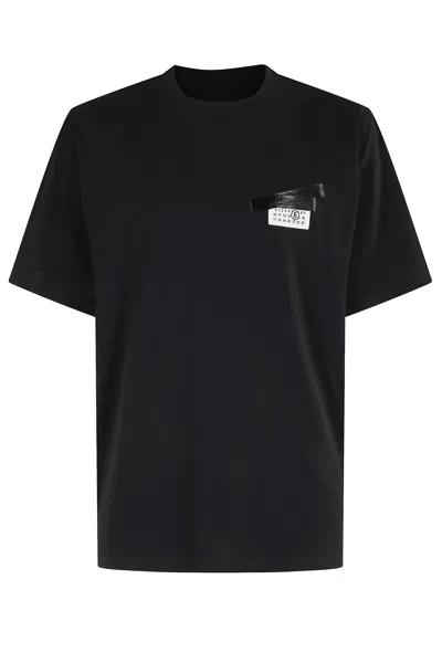 Mm6 Maison Margiela Mm6 By Maison Margiela Oversized T-shirt With Contrasting Pocket Detail In Black