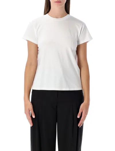 Mm6 Maison Margiela Back Detail Short Sleeve Crew Neck Top In White