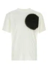 Mm6 Maison Margiela White T-shirt With Spray Print In Metallic