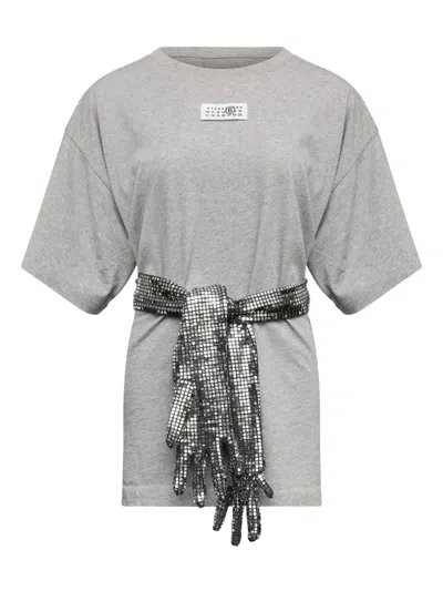 Mm6 Maison Margiela T-shirt With Gloves In Multi