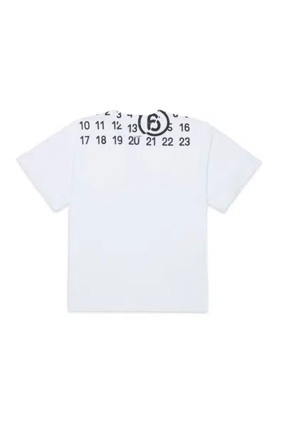 Mm6 Maison Margiela T-shirt With Numeric Logo In White