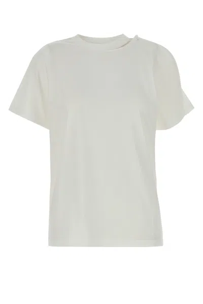 Mm6 Maison Margiela White Pin-detail Cotton T-shirt