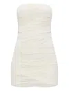 Mm6 Maison Margiela Elastic Jersey Mesh Mini Dress In Weiss