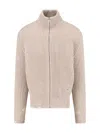 Mm6 Maison Margiela Distressed Wool Cardigan Sweaters And Cardigans Beige In Neutral