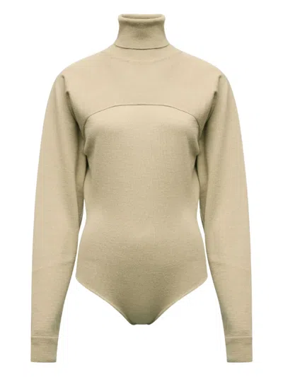 Mm6 Maison Margiela Turtleneck Body In Neutral