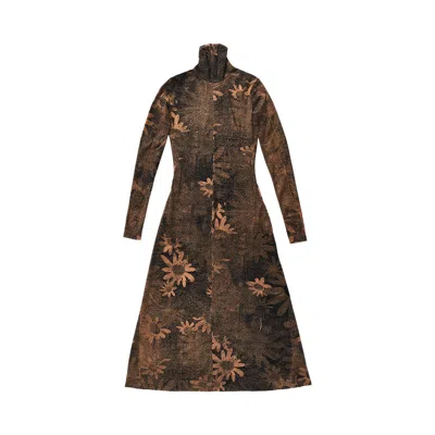 Pre-owned Mm6 Maison Margiela Turtleneck Dress 'tan/black'